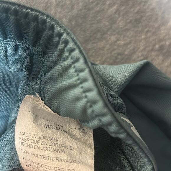 Under Armour Green Blue Running Shorts Elastic Logo Waist Size Medium - Picture 6 of 6